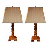 Pair Machine Age Table Lamps
