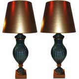 Monumental Pair of Seguso Venetian Murano Lamps for Marbro