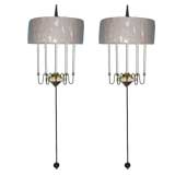 Vintage Pair of Monumental Hollywood Regency Style Wall Sconces