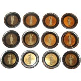 Style of James Mont Set of 12 Asian Style Coasters