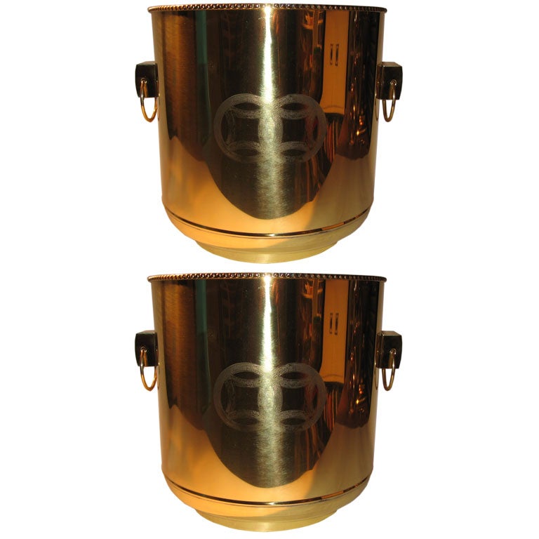Pair of Frederick Cooper Solid Brass Planters in the Asian Taste