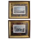 Pair of Antique English Hand Colored Engravings
