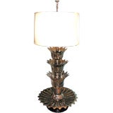 Retro Style of Tony Duquette Nickel Fountain Form Table Lamp