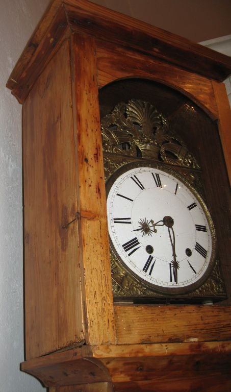 18th Century French Country Pine Tall Case Clock 4