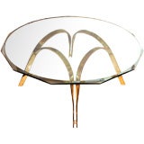Saarinen Style Gold Plated Brass Coffee Table