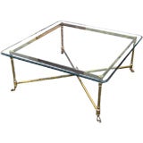 La Barge Solid Brass Maison Jansen Style Hoofed Coffee Table