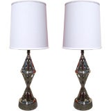 Pair of Giant Rembrandt Harlequin Form Table Lamps