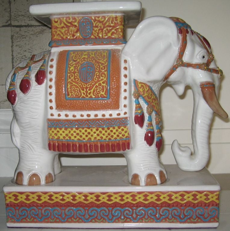 Beautifully Detailed Ceramic Elephant Stand 1