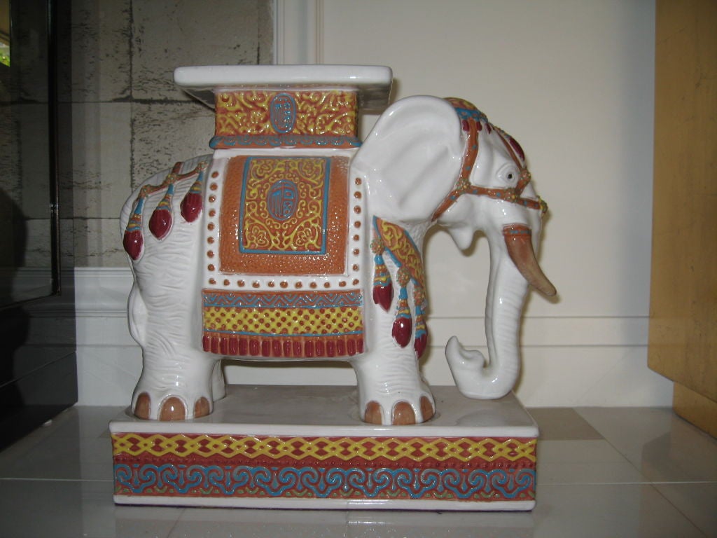 Beautifully Detailed Ceramic Elephant Stand 2