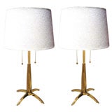 Pair of Brass Stiffel Modernist Table Lamps