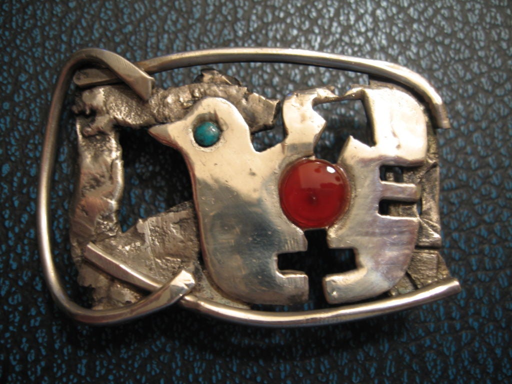 Mid-20th Century Modernist Mexican Sterling Belt Buckle