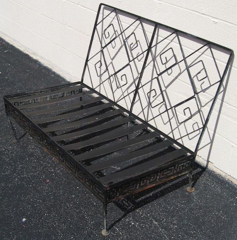 Mid Century Modern Iron Outdoor Settee