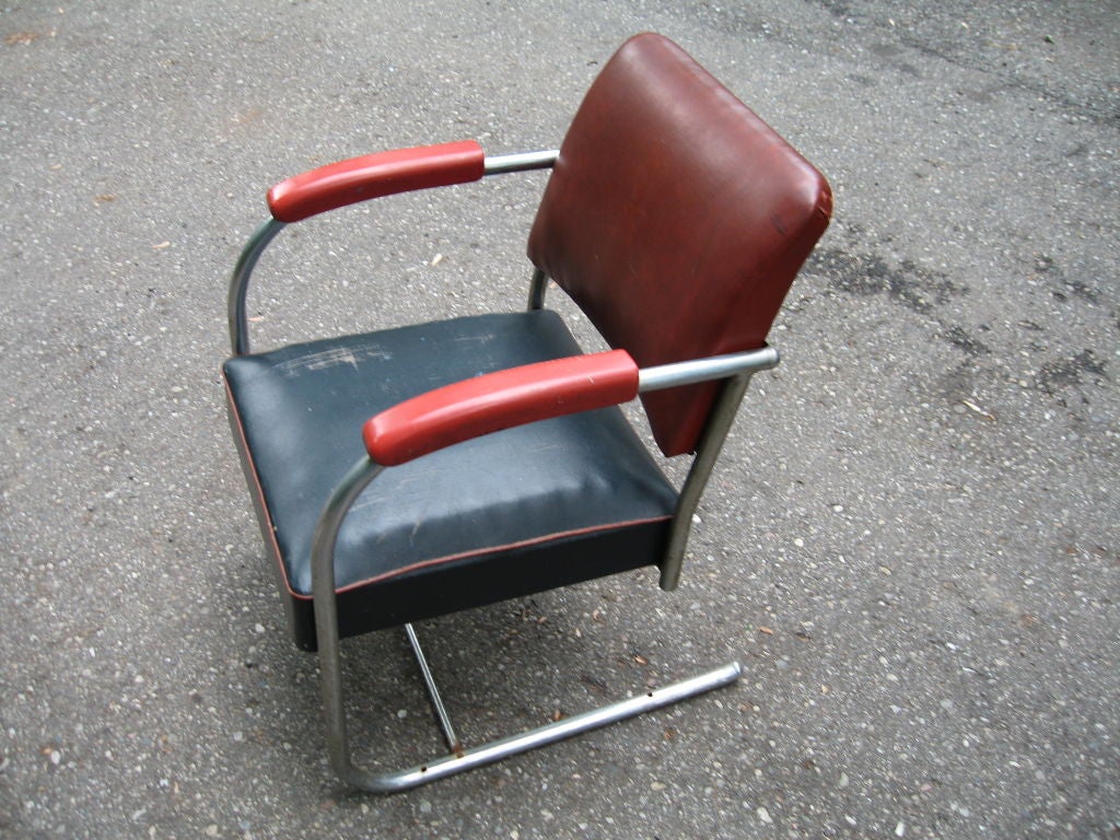 Mid-20th Century Set of Seven Helene Curtis Art Deco Arm Chairs