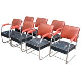 Set of Seven Helene Curtis Art Deco Arm Chairs