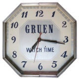 Gruen Watch Company Art Deco Advertising Clock