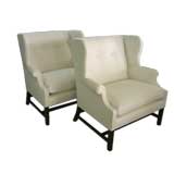 INCREDIBLE PAIR OF OVERSIZED 39" WIDE WING CHAIRS