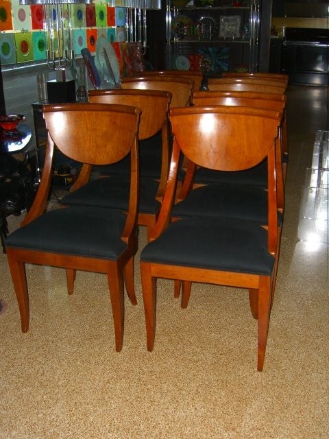 Very nice set of eight Italian chairs with great lines and sturdy construction.
