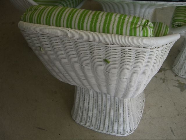 STENDIG ATTRIBUTED WICKER CHAIRS AND TABLE 1