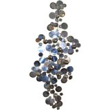 5 ' CURTIS JERE CHROME RAINDROPS WALL SCULPTURE