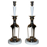 MONUMENTAL PAIR OF PARZINGER STYLE LAMPS