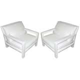 PAIR OF OVERSIZED MILO BAUGHMAN CLUB CHAIRS