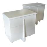 INCREDIBLE PAIR  OF WHITE LACQUERED CHEST OF DRAWERS