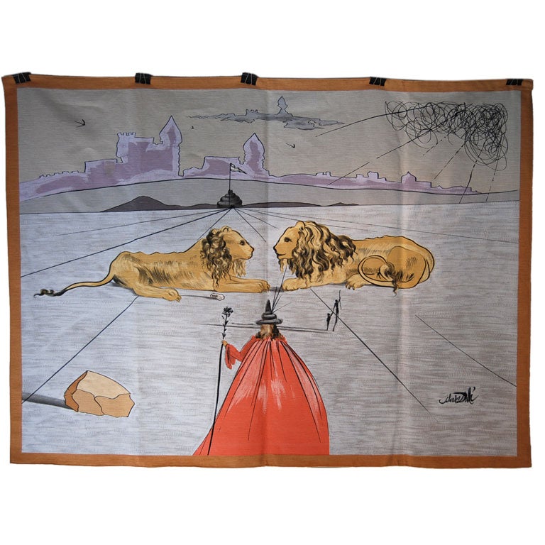 SIGNED SALVADOR DALI WALL TAPESTRY