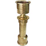 THE BEST ! WOVEN BRASS PLANT/CHAMPAGNE BUCKET WITH PEDESTAL