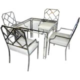 STYLISH GAME TABLE WITH FOUR  CHIPPENDALE CHAIRS
