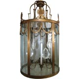 LARGE REGENCY STYLE BRONZE AND ROCK CRYSTAL CHANDELIER