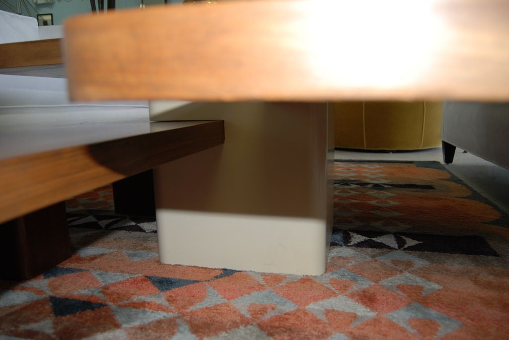 Amazing  two-tone, multi level wood coffee table from a prominent Miami Beach decorator's estate.