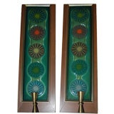 Vintage RARE PAIR OF HIGGINS GLASS SCONCES