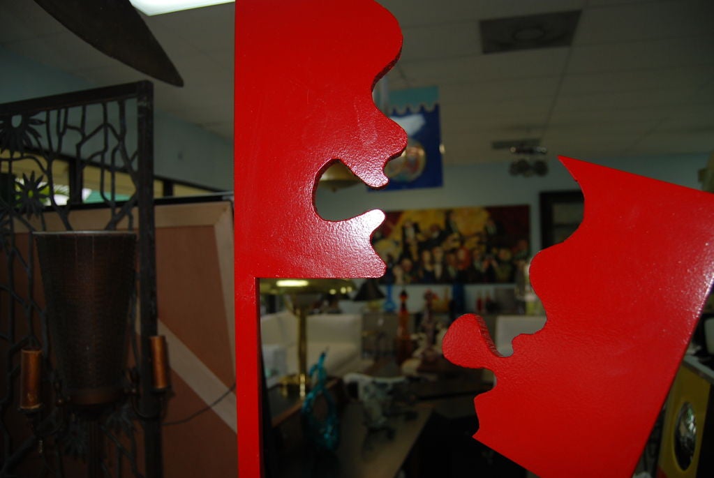 Incredible size!Early work of Gary Kulak. Painted steel sculpture, signed and dated 1988.Kulak is an internationally recognized Artist graduating from Cranbrook Academy of Art.His works can be found in numerous museums as well as corporate and
