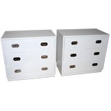 SIMPLISTIC  PAIR OF  CAMPAIGN CHEST OF DRAWERS