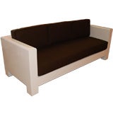EXCEPTIONAL  WHITE LACQUERED WOOD SOFA