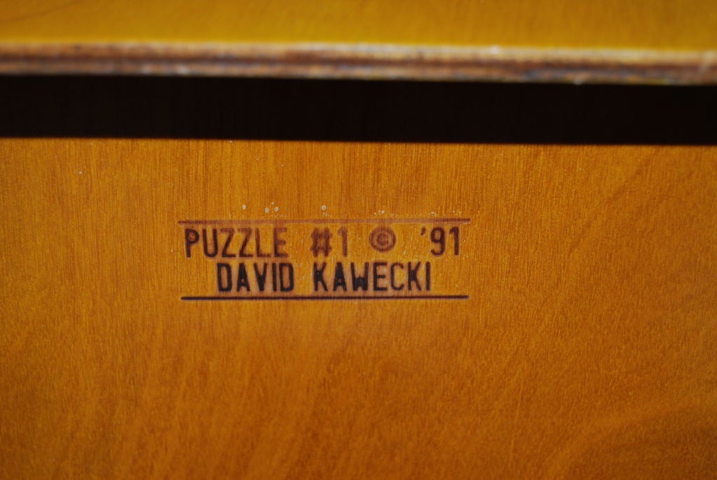 WONDERFUL PAIR OF DAVID KAWECKI PUZZLE ARM CHAIRS 1