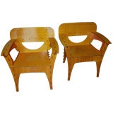 WONDERFUL PAIR OF DAVID KAWECKI PUZZLE ARM CHAIRS