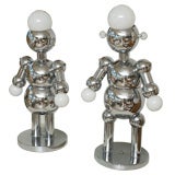 Vintage Rare Male/Female Pair of Torino Robot Lamps