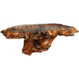 Vintage Over-Sized Burled Cypress Coffee Table