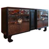 Hollywood Regency Low Mirrored Cabinet
