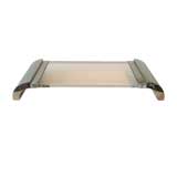 Curved Lucite and Nickel Silver Serving Tray