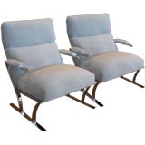 Stunning Pair of Sculptural Chrome Lounge Chairs Stunning Pair of Sculptural Chrome Lounge Chairs