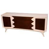 Credenza in White Lacquer and Wenge Finish