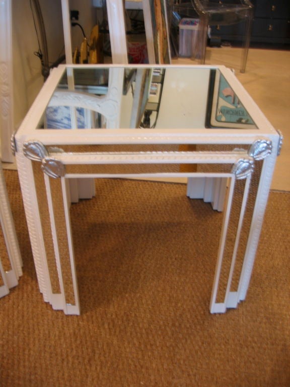 mirrored bedside tables