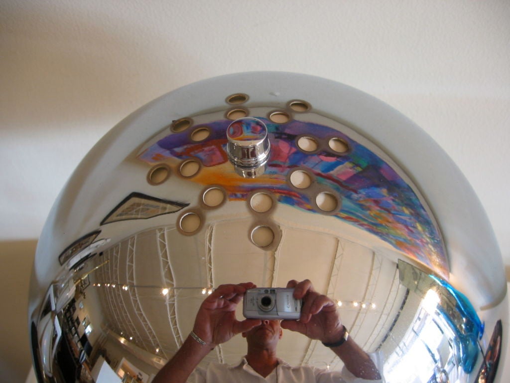 Chrome Mushroom Desk Lamp In Excellent Condition In North Miami, FL