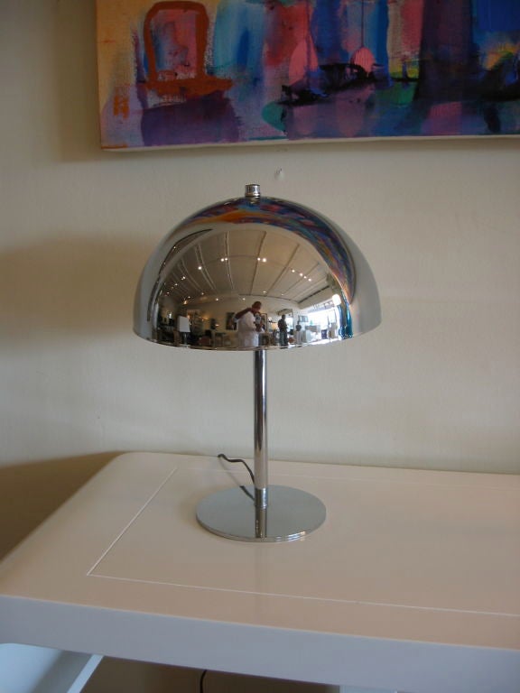 20th Century Chrome Mushroom Desk Lamp