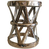 Hammered Nickel Silver Garden Stool