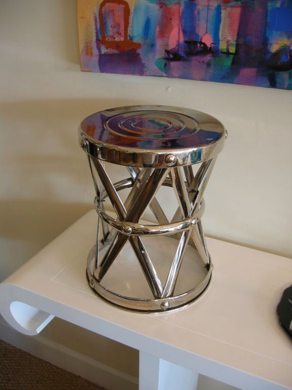 Nickel Silvered Garden Stool