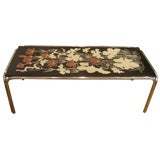 Floral Top Cocktail Table with Chrome Base 8