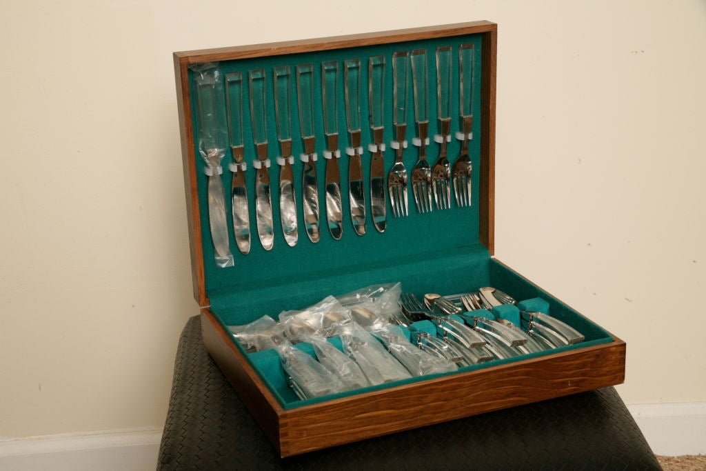 20th Century Lucite & Stainless Steel  Flatware Service
